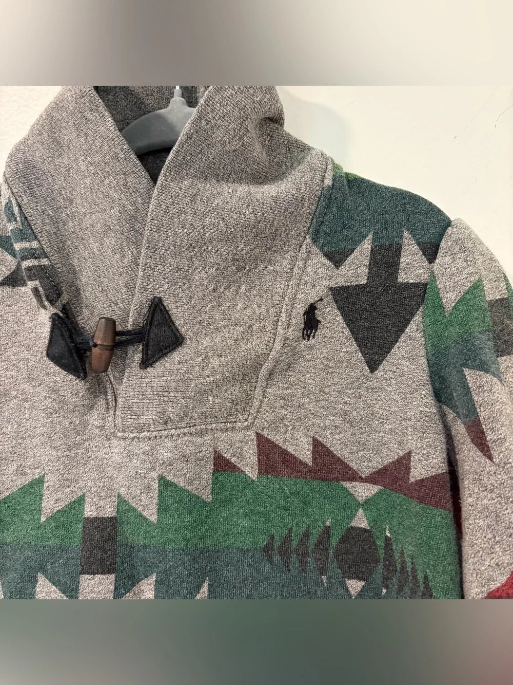 Ralph Lauren Baby Girl 24M Aztec Southwestern Toggle Tunic Top Sweater Ruffle